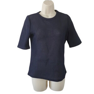 ANN TAYLOR Knit Short Sleeve Top Navy Blue Size XS
